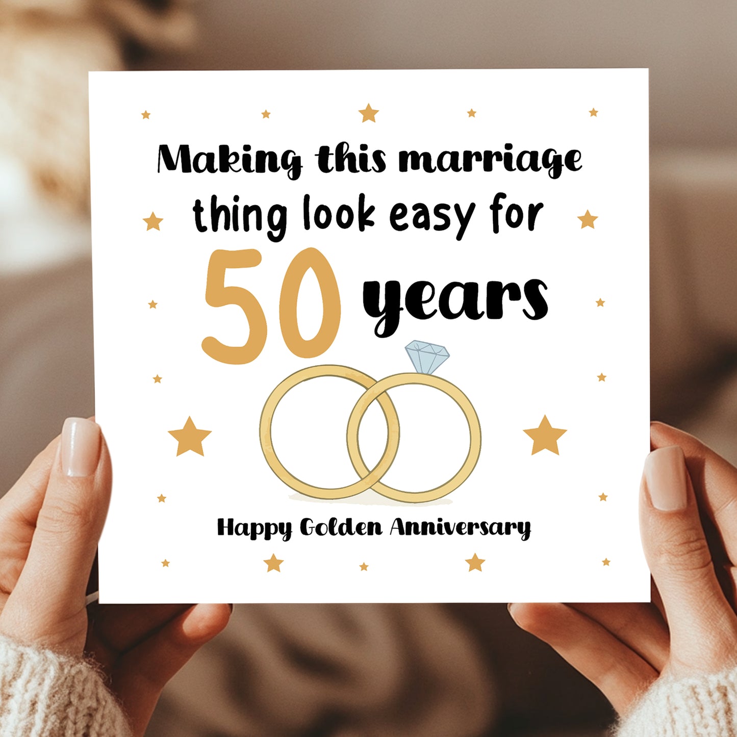 50th Wedding Anniversary Card For Husband Wife Couple