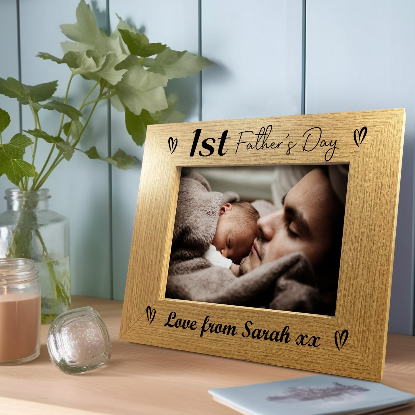 Personalised 1st Fathers Day 7x5 Photo Frame First Fathers Day