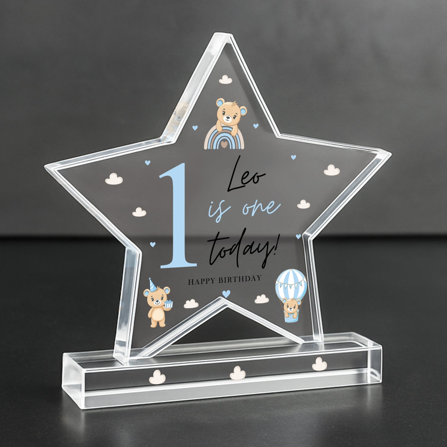 Personalised 1st Birthday Gift For Baby Boy ONE TODAY Star