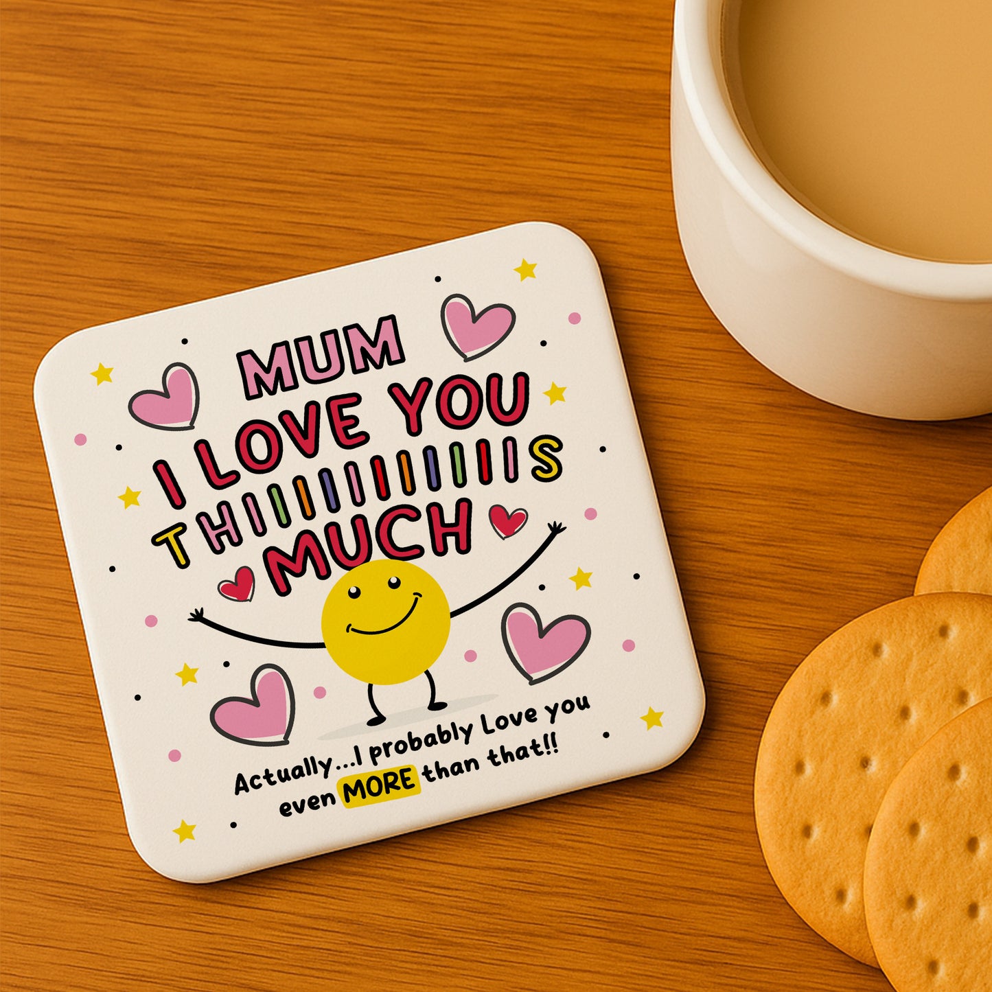 Mum Coaster I Love You This Much Mum Gift For Birthday Christmas
