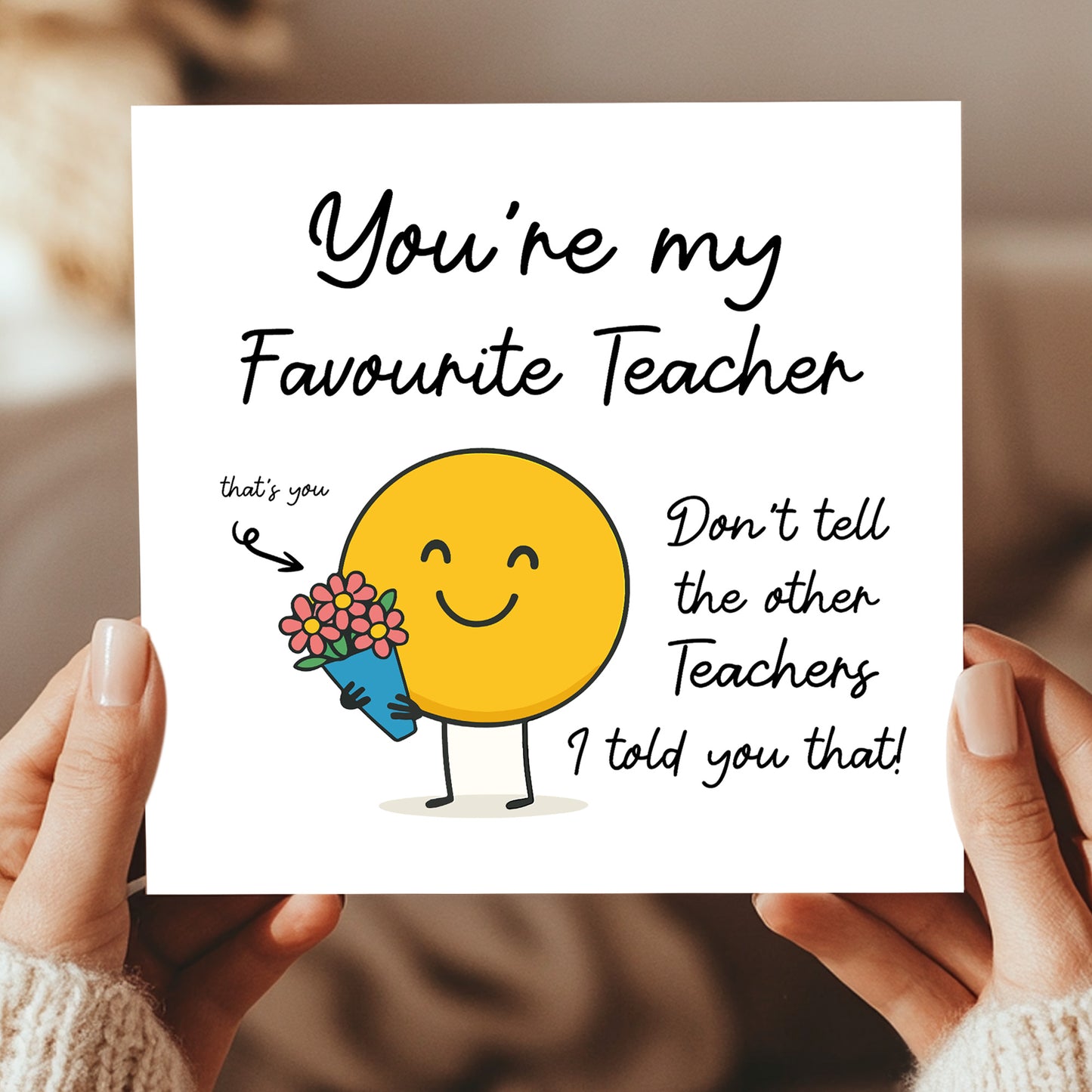 Best Teacher Card From Children End of Term Thank You Card