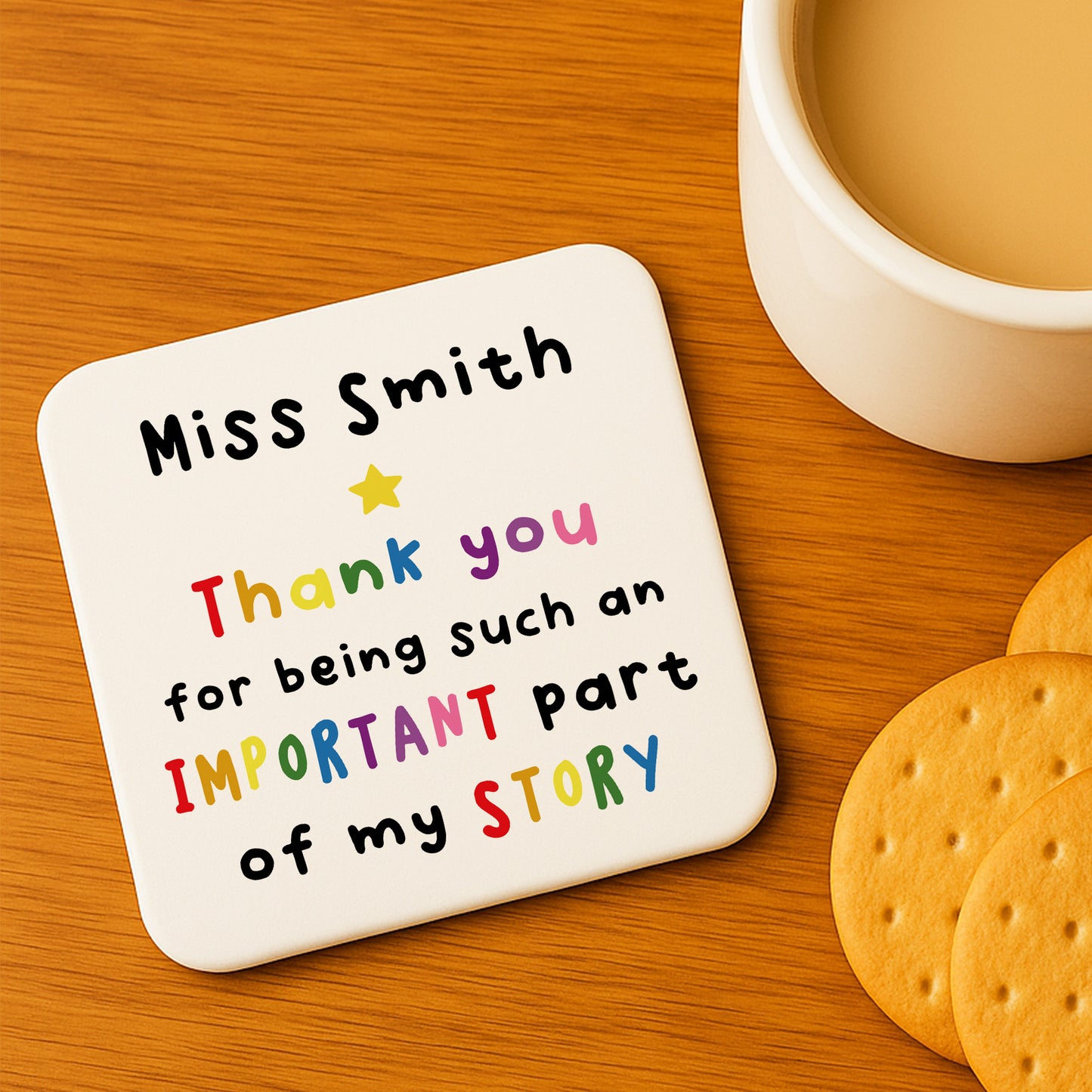PERSONALISED Teacher Coaster Important Part Of My Story