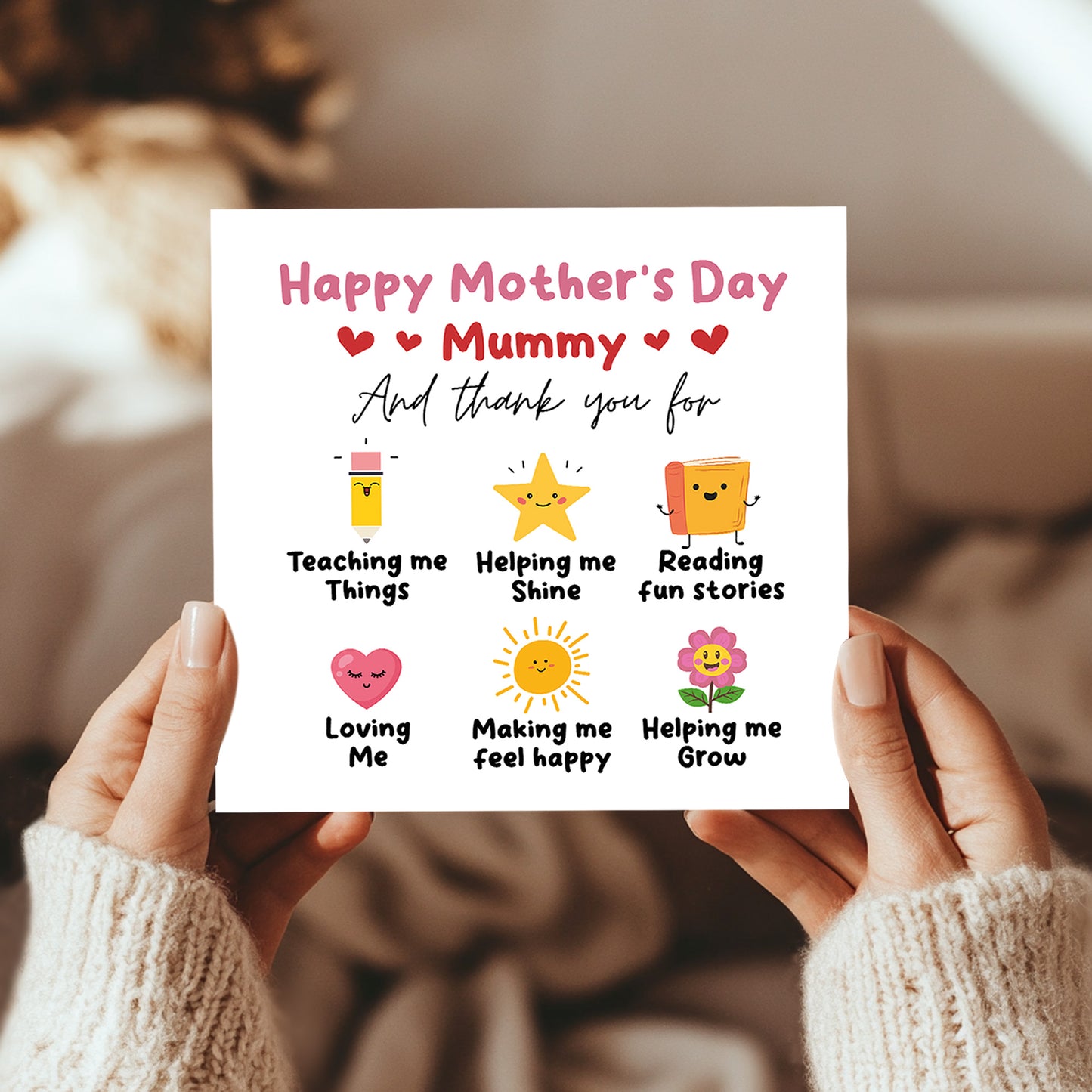 Happy Mothers Day Mummy Card, Thank You Card For Mum, Mummy Card