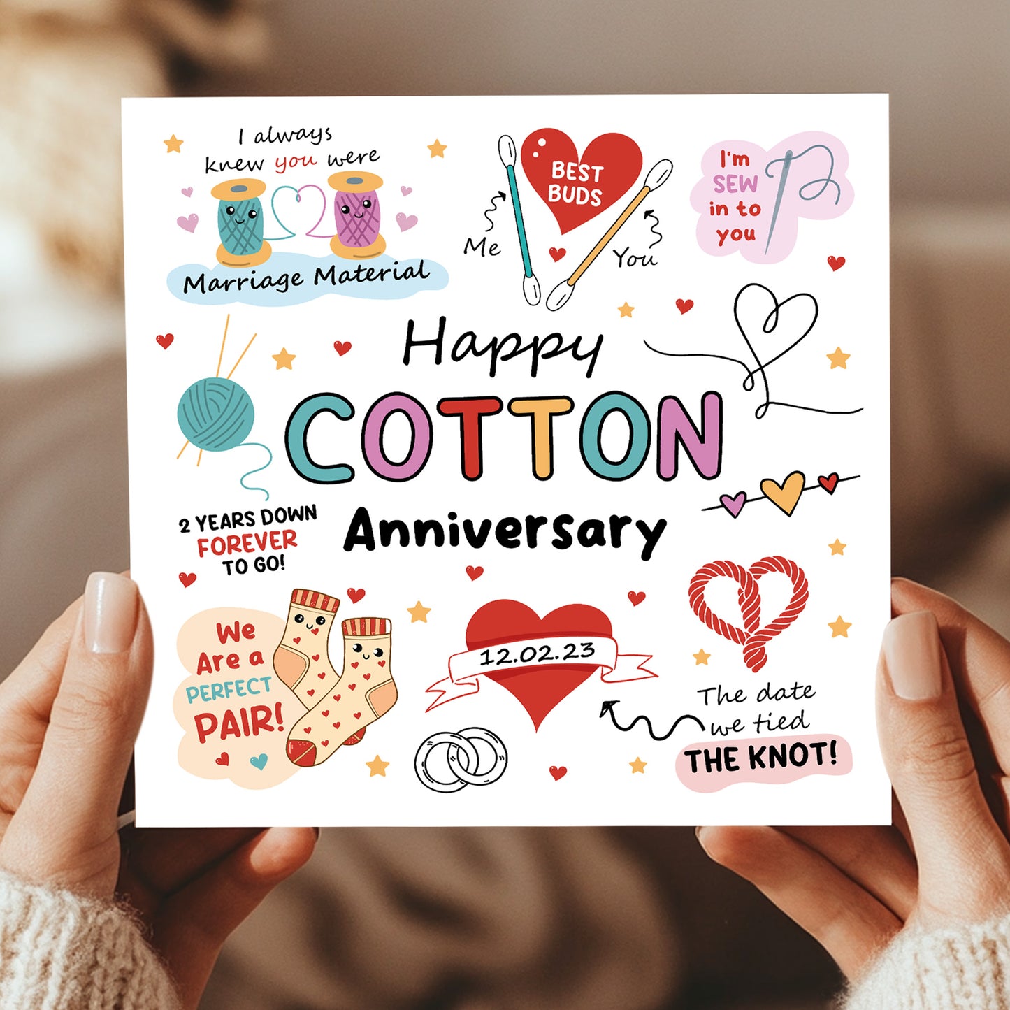 Funny 2nd Anniversary Card Cotton Anniversary Cards For Husband