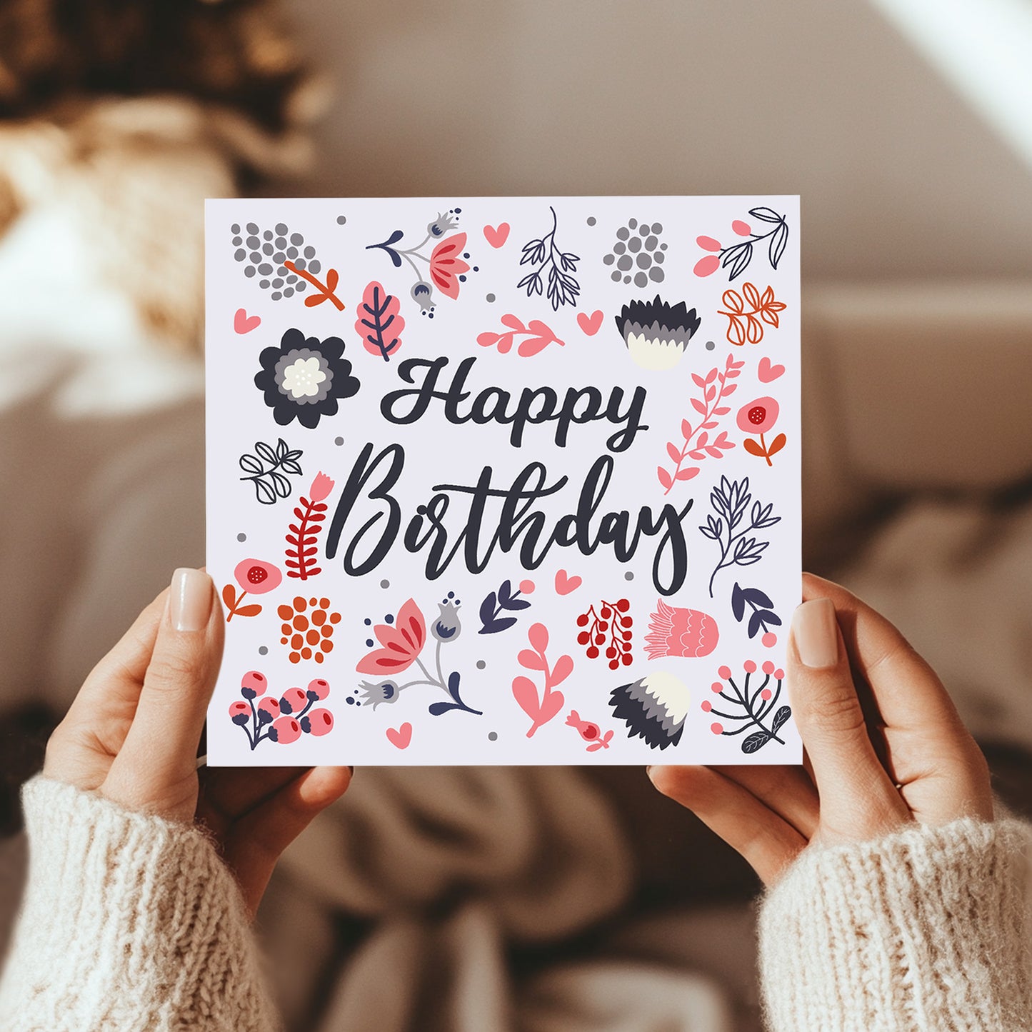 Happy Birthday Floral Card For Women Birthday Card For Friends