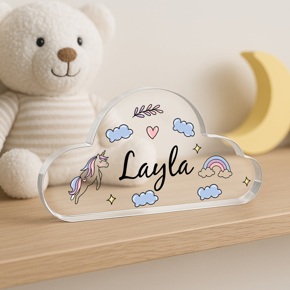 Personalised Unicorn Nursery Decor Acrylic Plaque For Daughter