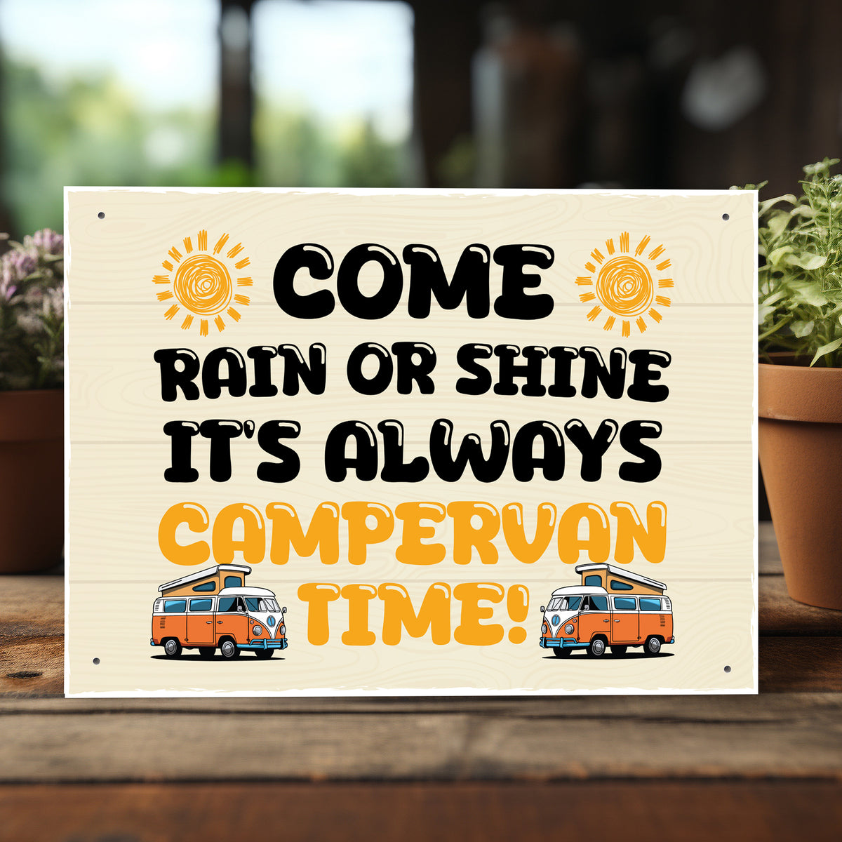 Its Campervan Time Funny Hanging Wall Door Sign For Campervan