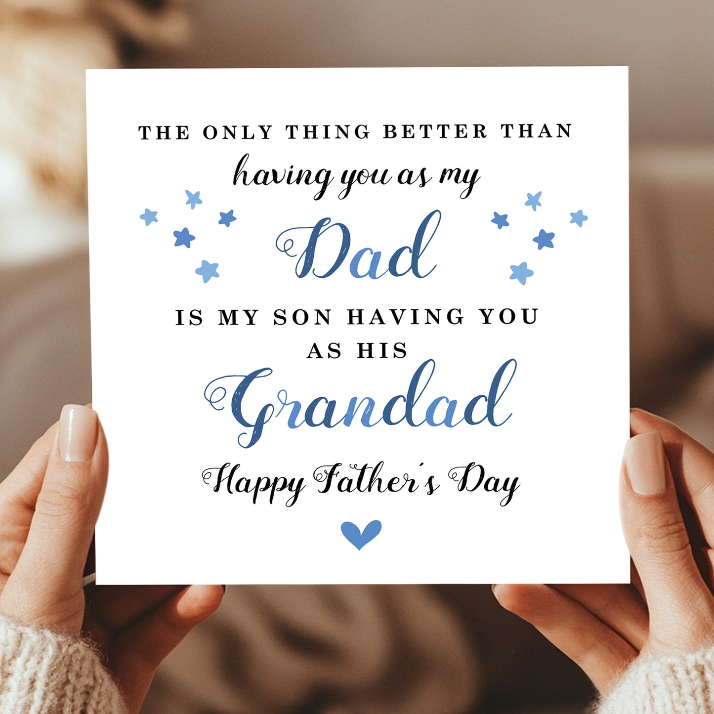 Fathers Day Card For Dad and Grandad Happy Father's Day Card