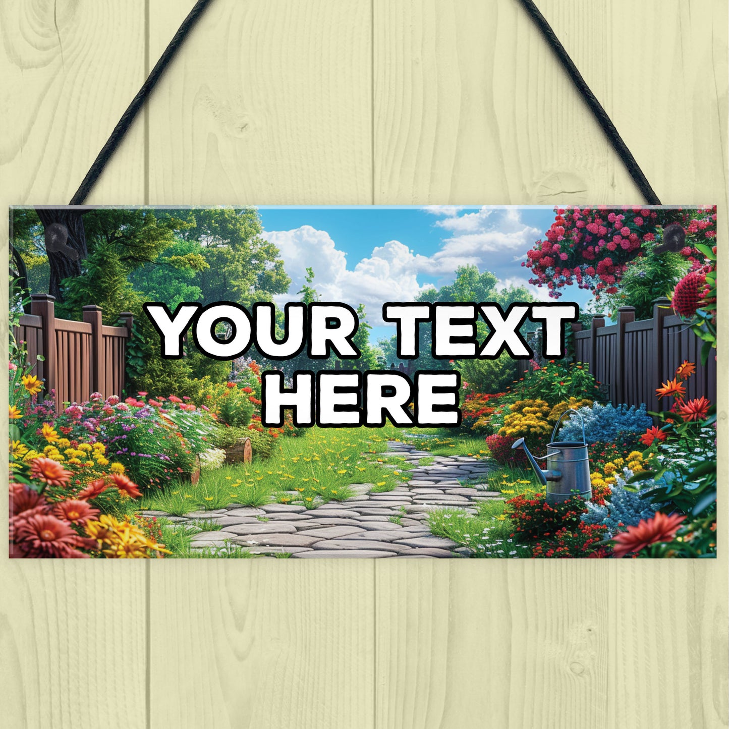 Personalised Floral Hanging Sign Garden Sign Shed Sign