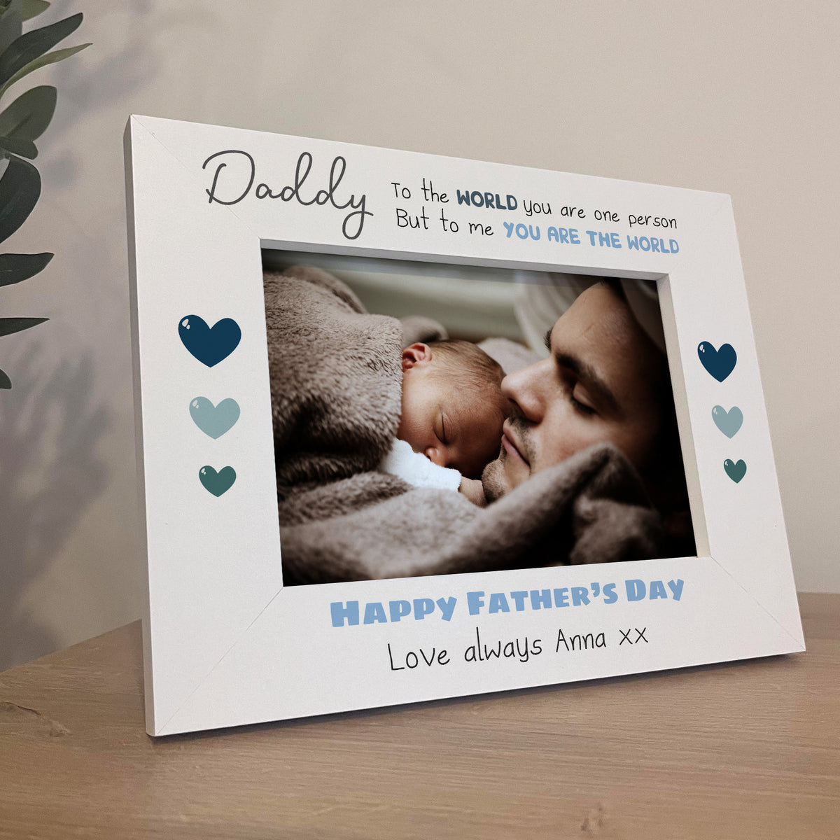 Cute Father's Day Gifts For Daddy Personalised 7x5 White Frame