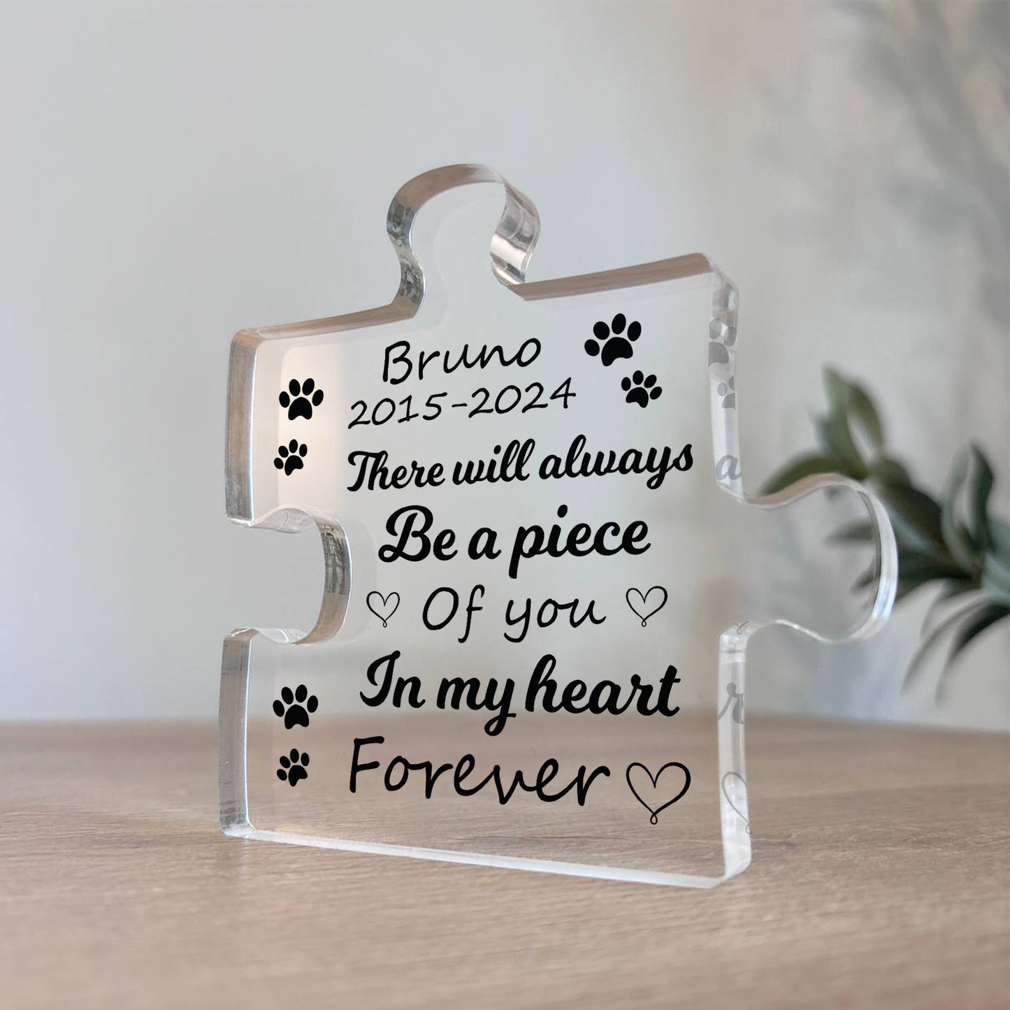Piece Of You In My Heart Memorial Gift For Dog Cat Personalised
