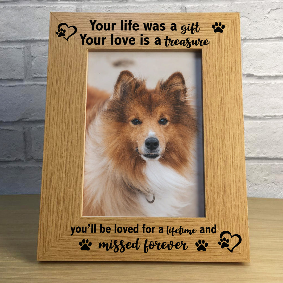 Dog Puppy Memorial Photo Frame Your Life Was A Gift Dog Pet Loss