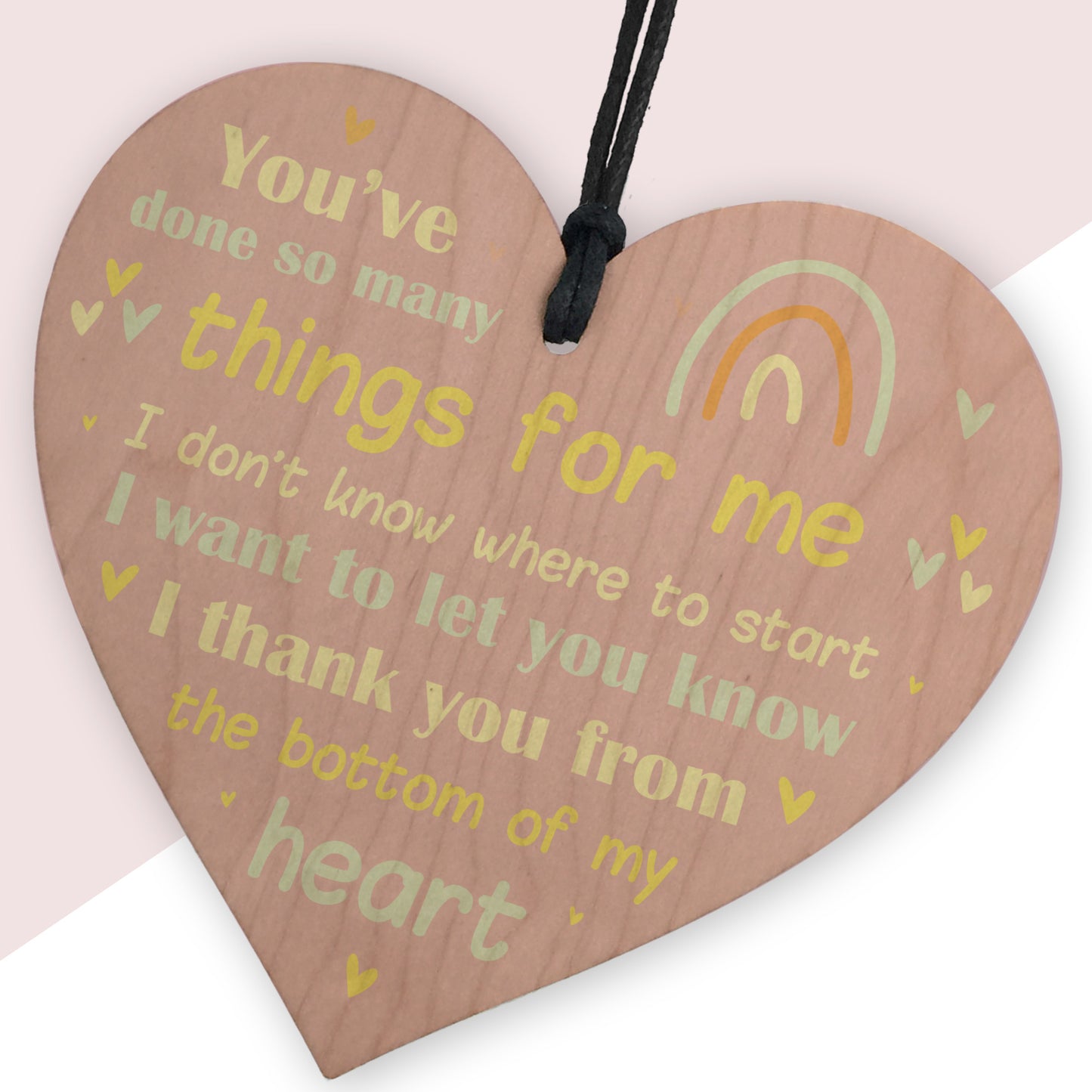 Thank You Gifts For Him Her Wooden Hanging Heart Plaque Gift