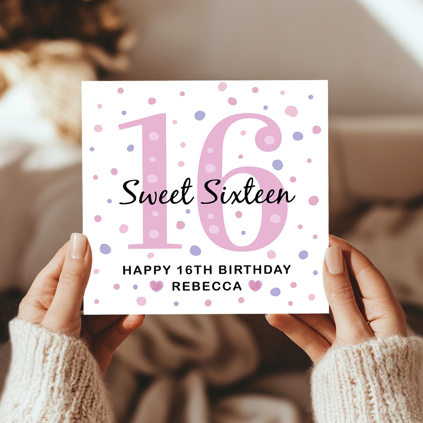 Personalised 16th Birthday Card Girl Daughter Sweet 16 Sixteenth
