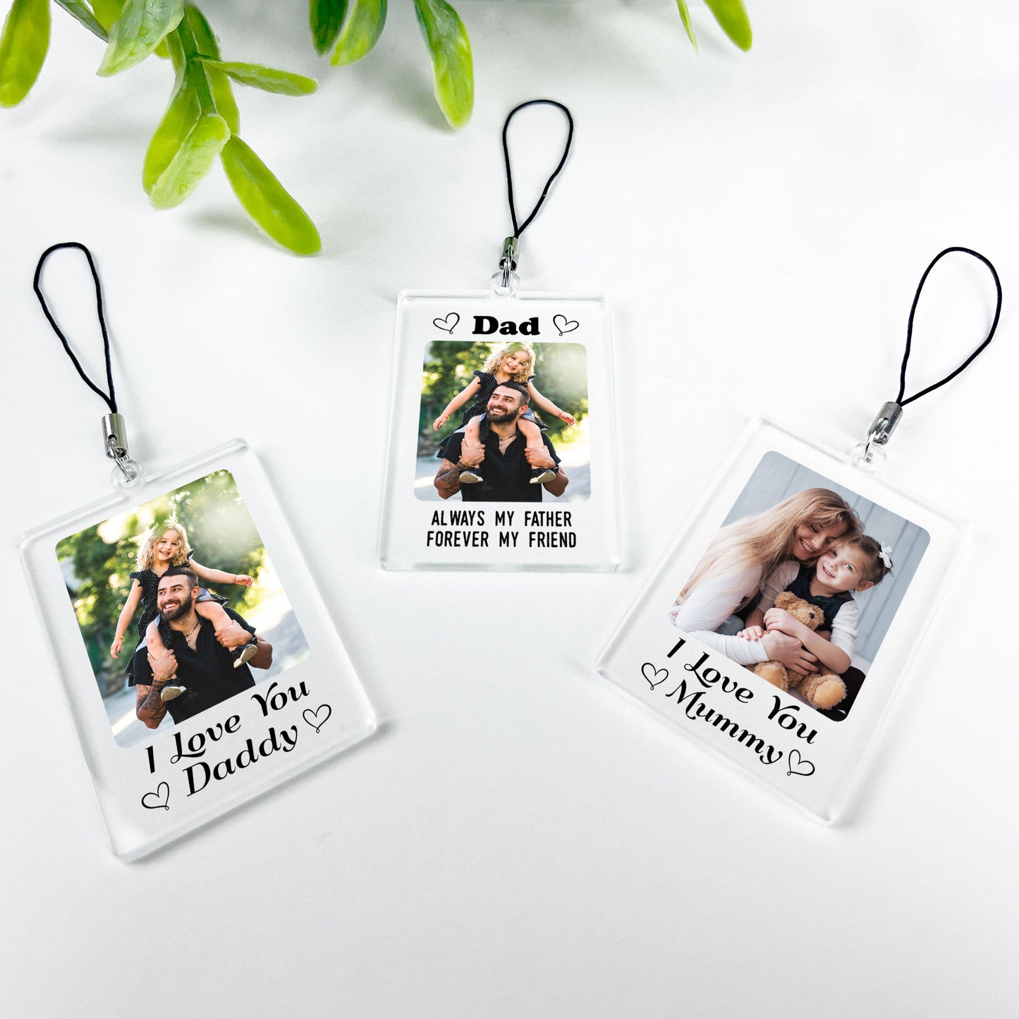 Personalised Dad Keyring Photo Gift Dad Keychain Birthday Gifts