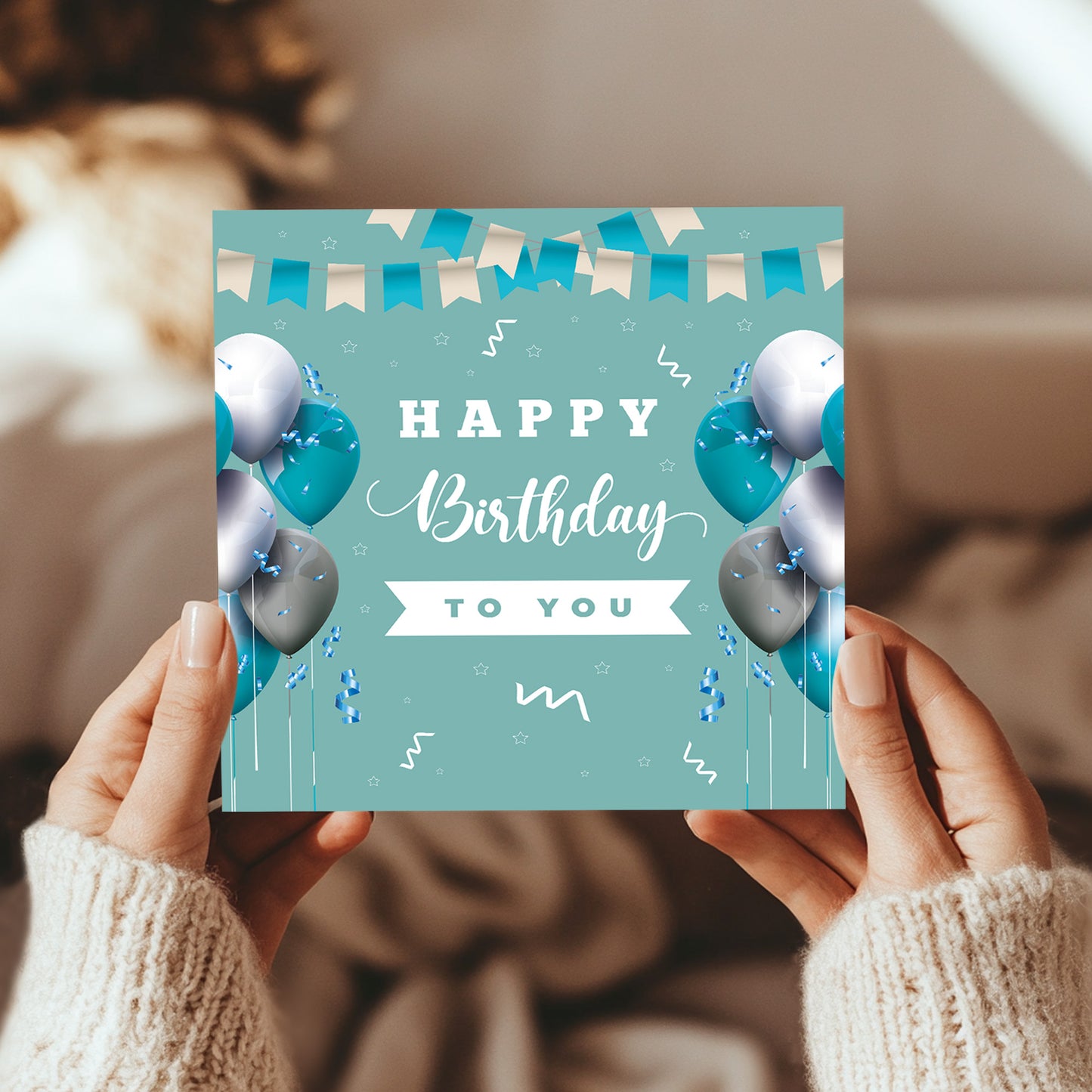 Happy Birthday Card For Men Women, 14.5x14.5cm Greetings Card