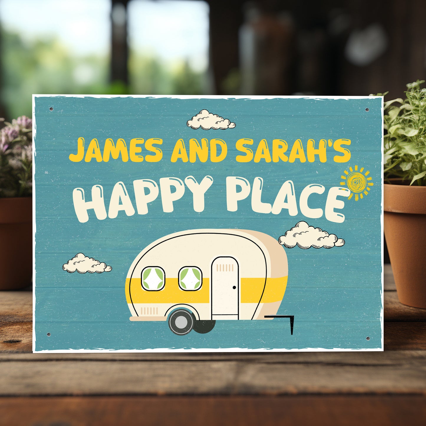 Gift For Caravan Personalised Caravan Sign Novelty Happy Place