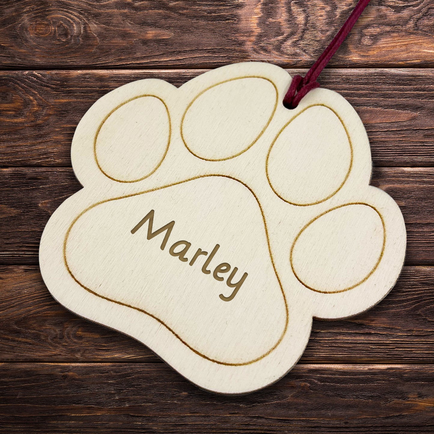 Personalised Paw Print Bauble Engraved Decorations Customised