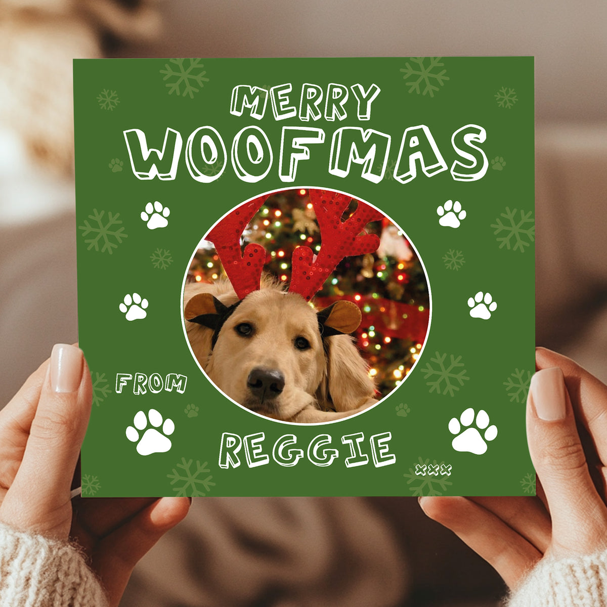 Christmas Card From Dog Puppy MERRY WOOFMAS Card For Mum Dad