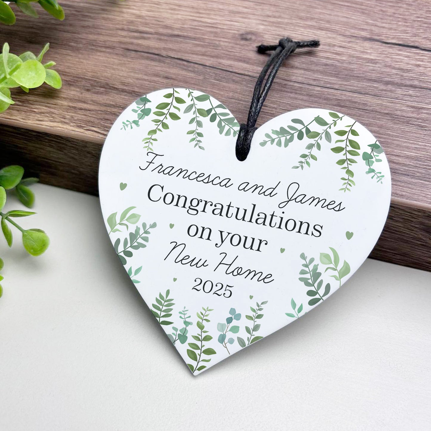 Personalised New Home Gift For Friend Couple Hanging Heart