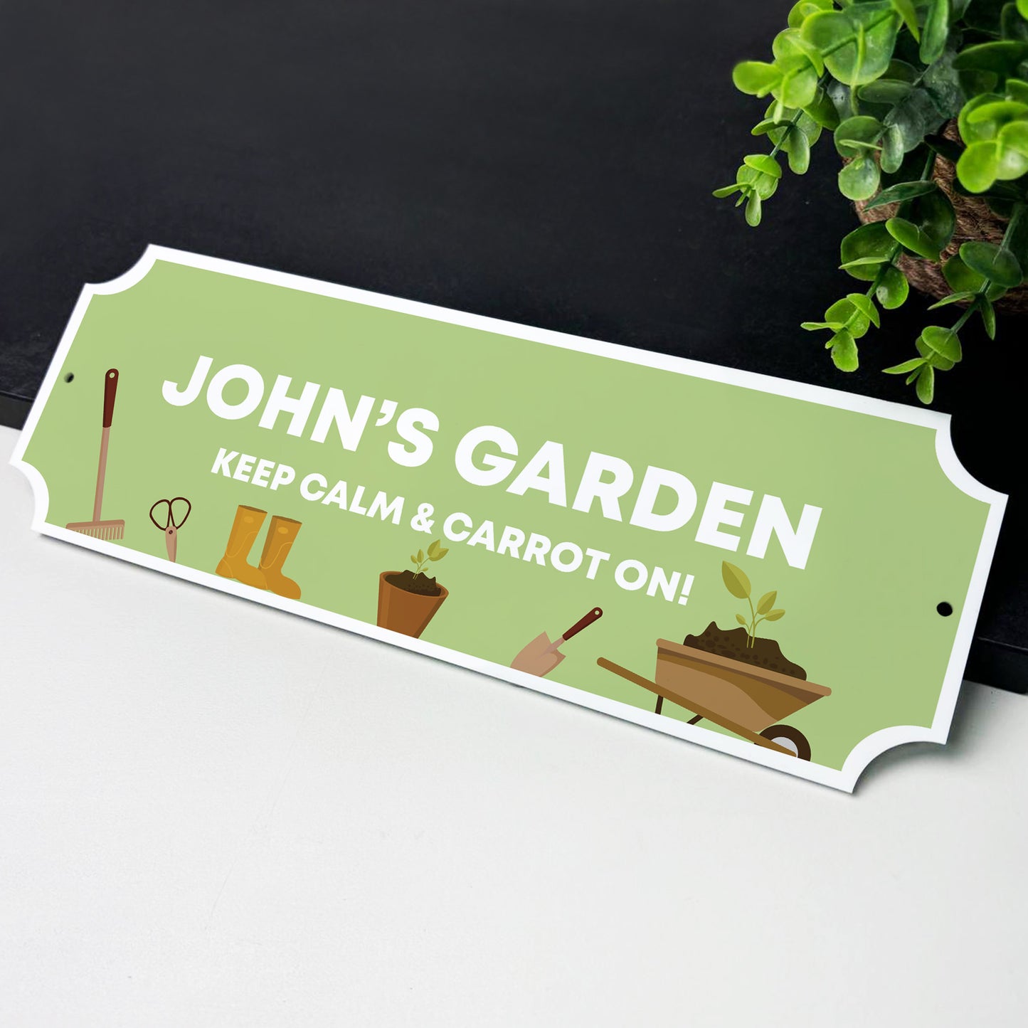 Garden Sign Personalised Home Decor Plaque For Garden 300x100mm