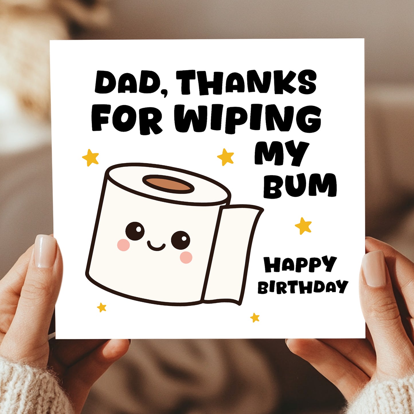 Funny Birthday Card For Dad Thanks For Wiping My Bum Card Joke