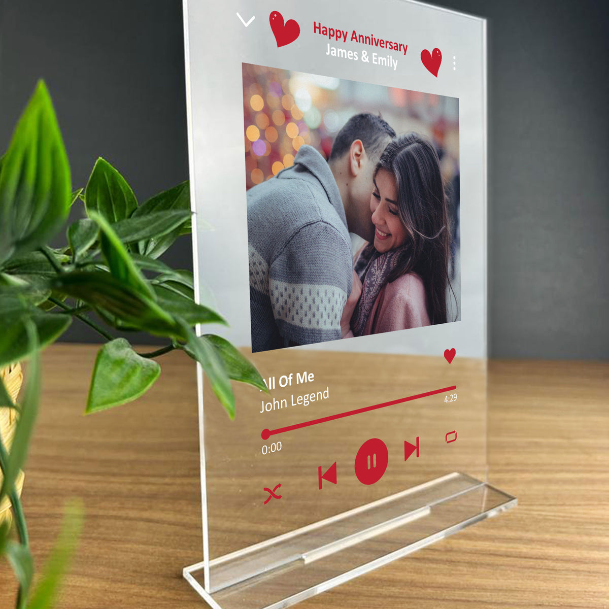 Personalised Anniversary Song Plaque Gift For Him or Her