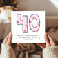 40th Wedding Anniversary Card With Envelope Card For Him Her