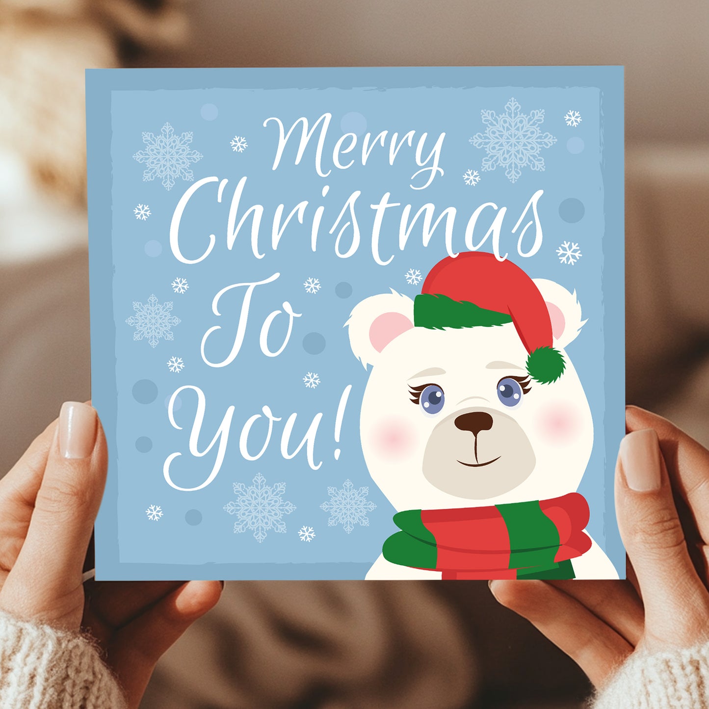 Merry Christmas Card For Kids Son Daughter Cute Xmas Card