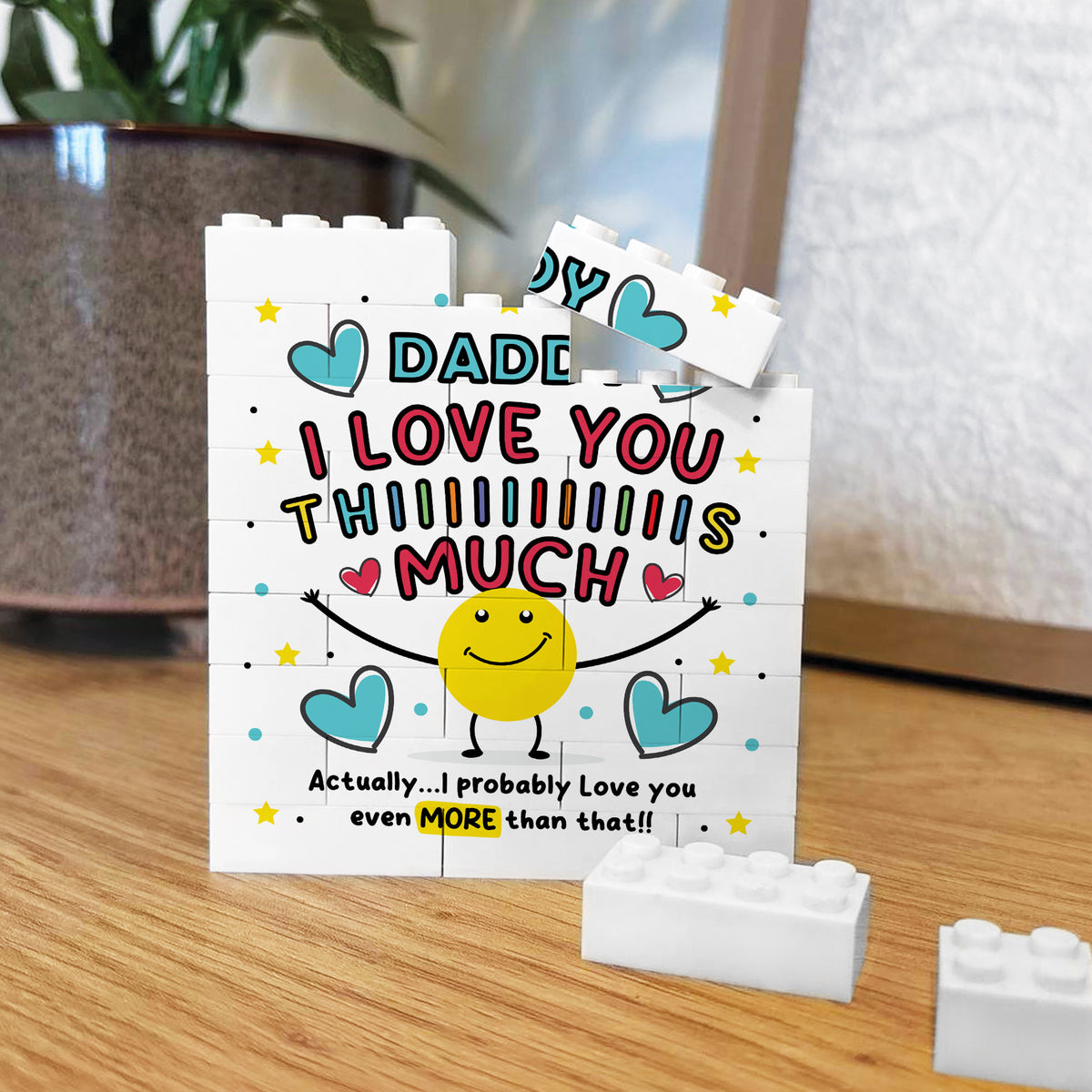 Daddy Gift Building Block Puzzle Gift Love You This Much Gift