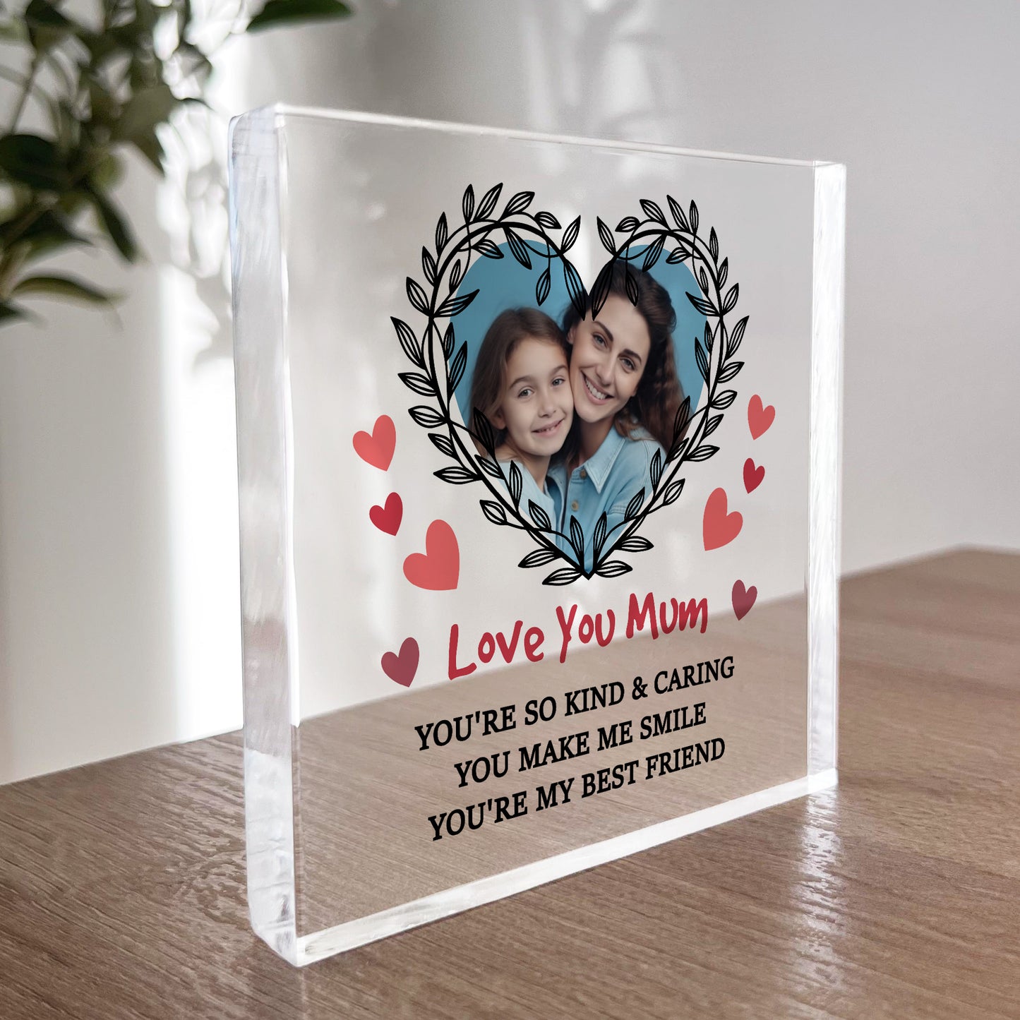 LOVE YOU MUM Gift For Mothers Day Personalised Photo Block