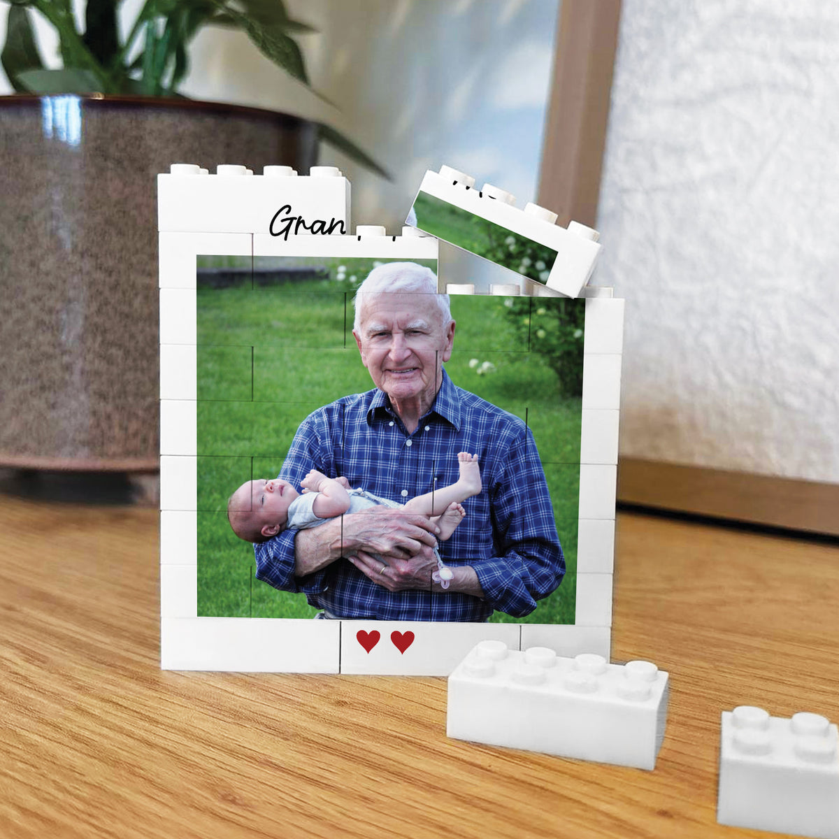 Grandad And Me Plaque Brick Photo Block Gift For Fathers Day