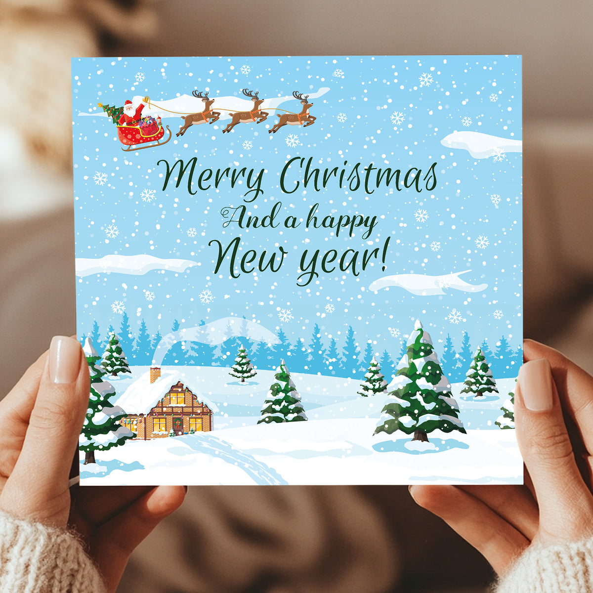 Merry Christmas Cards For Family or Friends Xmas Card For Kids