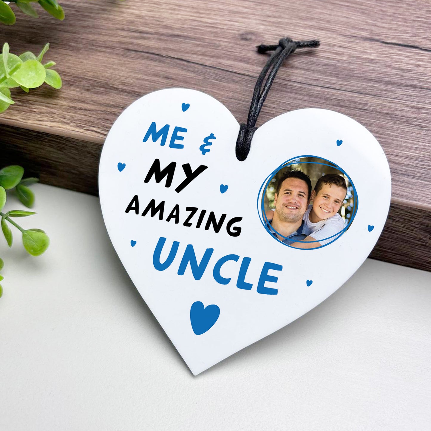 Gift For Uncle For Birthday Christmas White Acrylic Heart Plaque