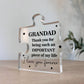 Grandad Puzzle Acrylic Plaque Gifts for Grandad Christmas
