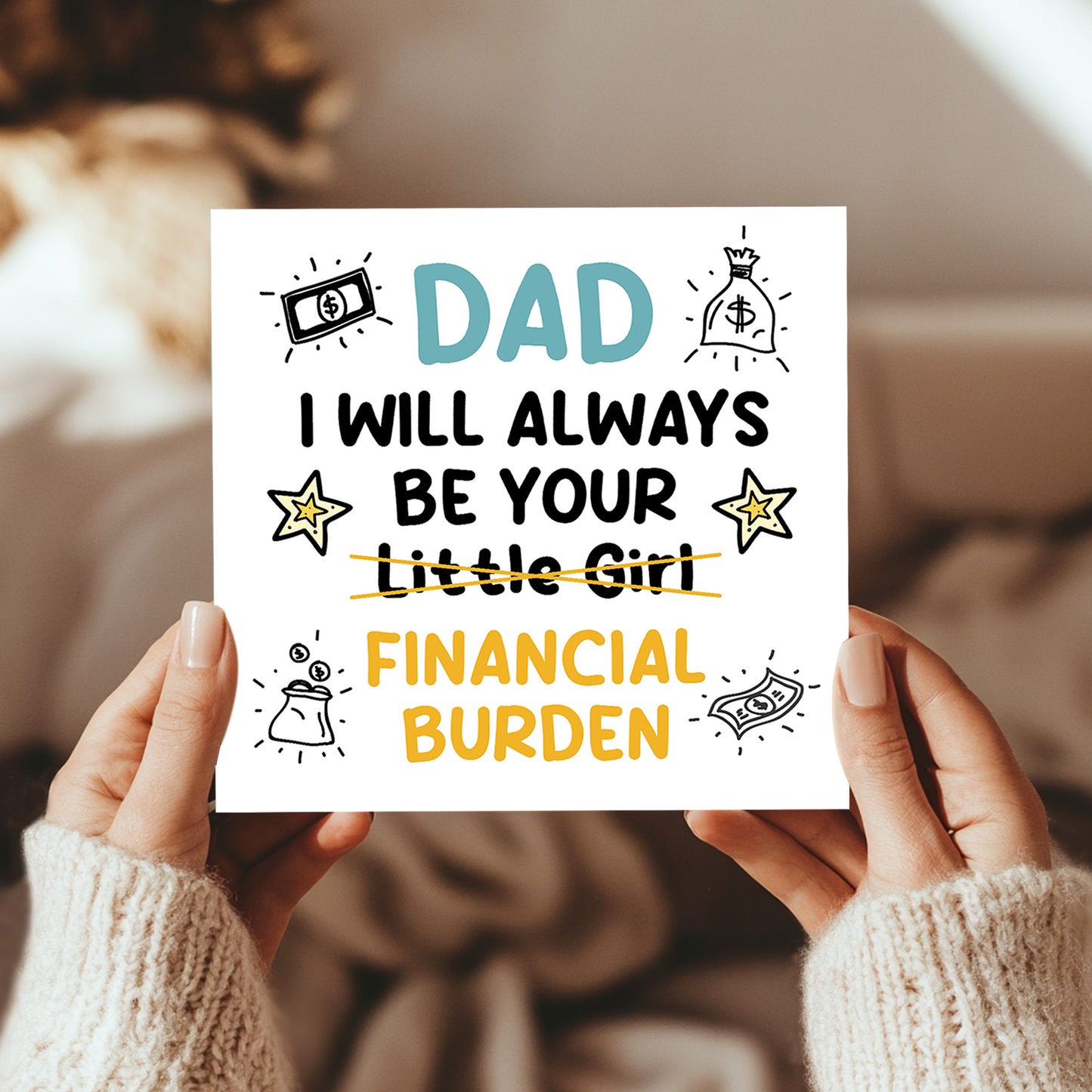 FUNNY Fathers Day Card For Dad Fathers Day Card From Daughter