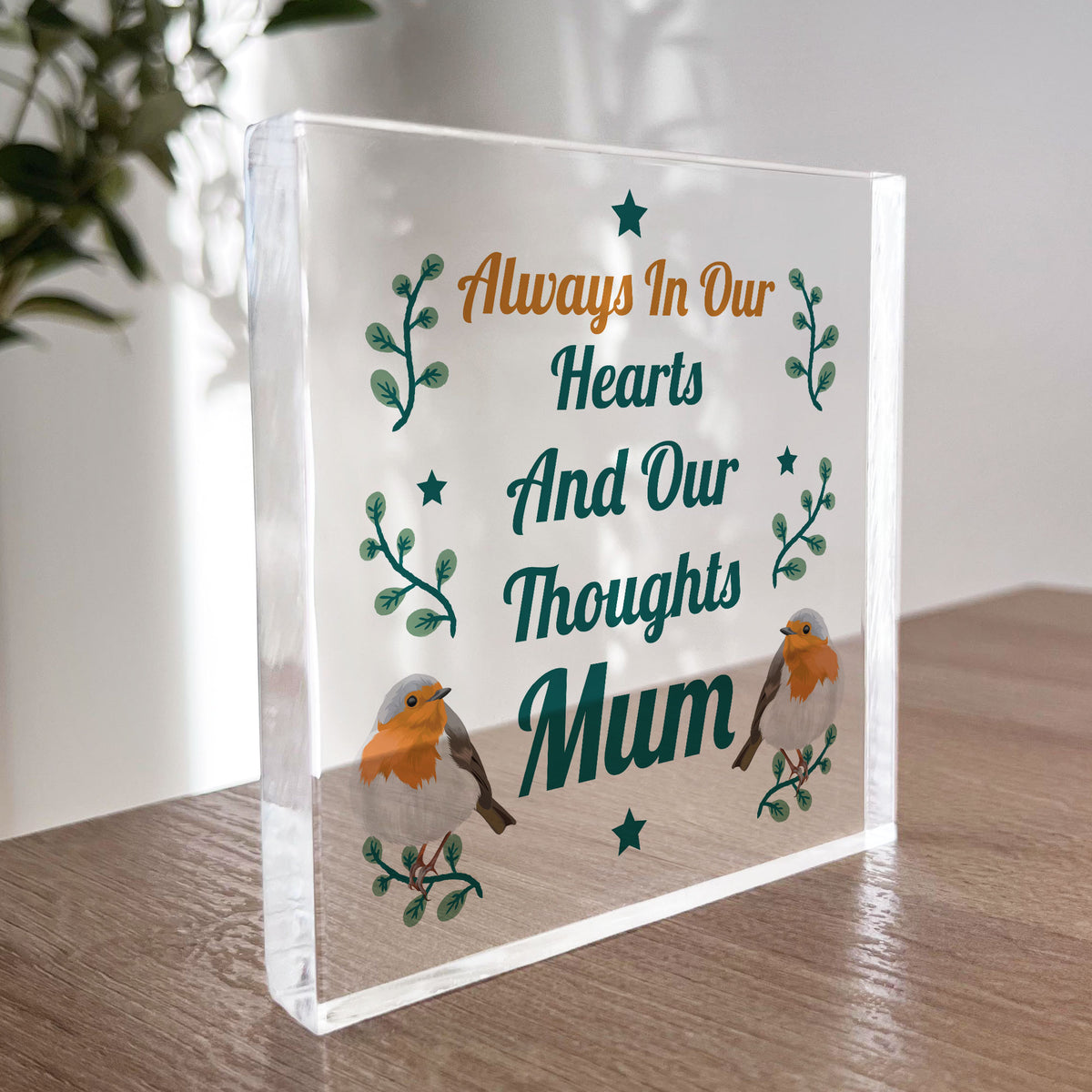 Memorial Plaque For Mum Robin Redbreast In Memory Plaque For Mum