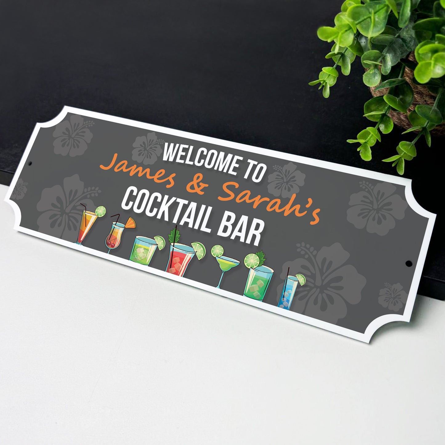 Personalised Cocktail Bar Sign Vintage Home Bar Indoor Outdoor
