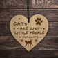 Funny Cat Gift For Cat Lovers Hanging Wood Heart Home Decor