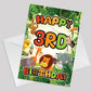 3rd Birthday Card for Boy Girl Jungle Safari Animals 3 Years