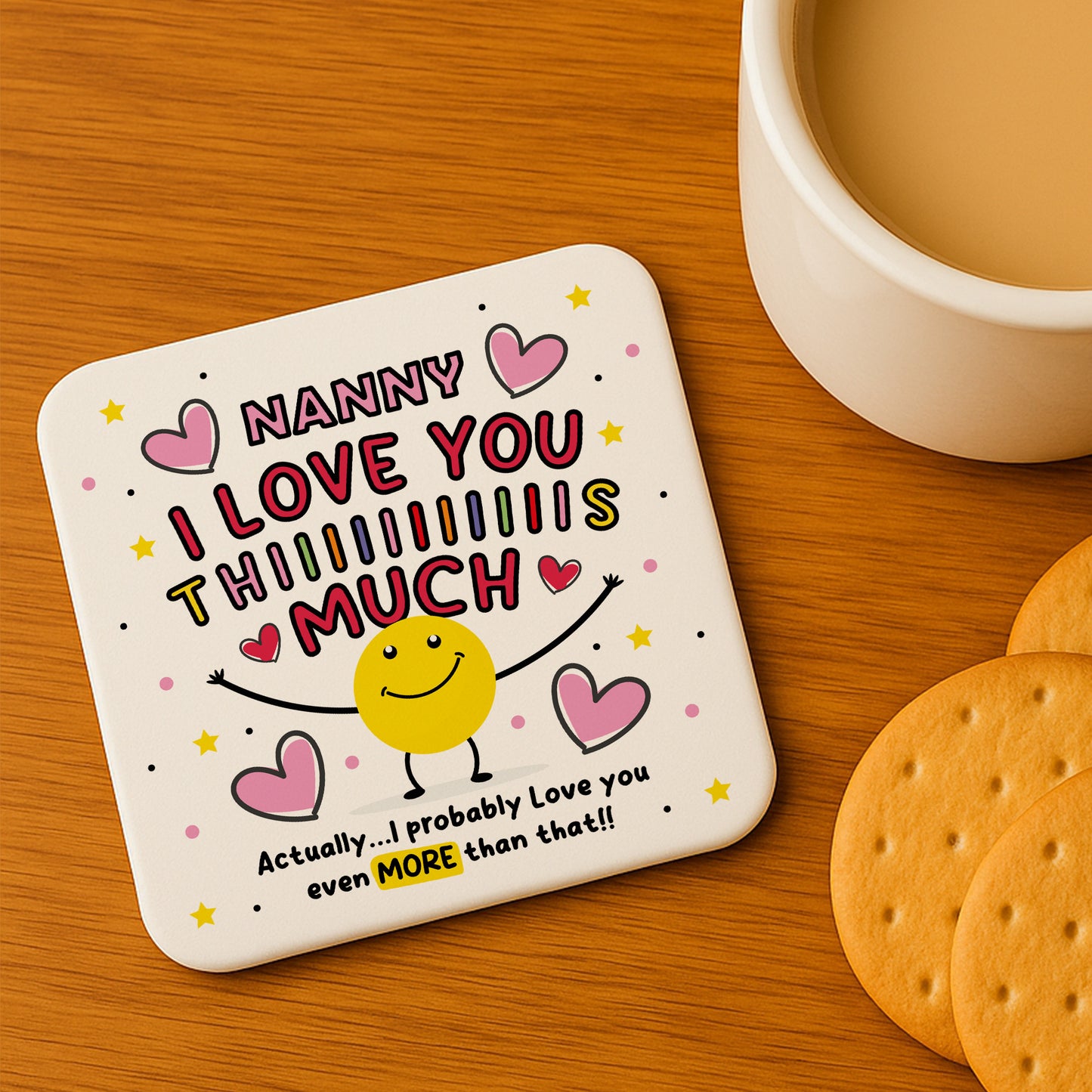 Nanny Coaster I Love You This Much Nanny Gift For Birthday