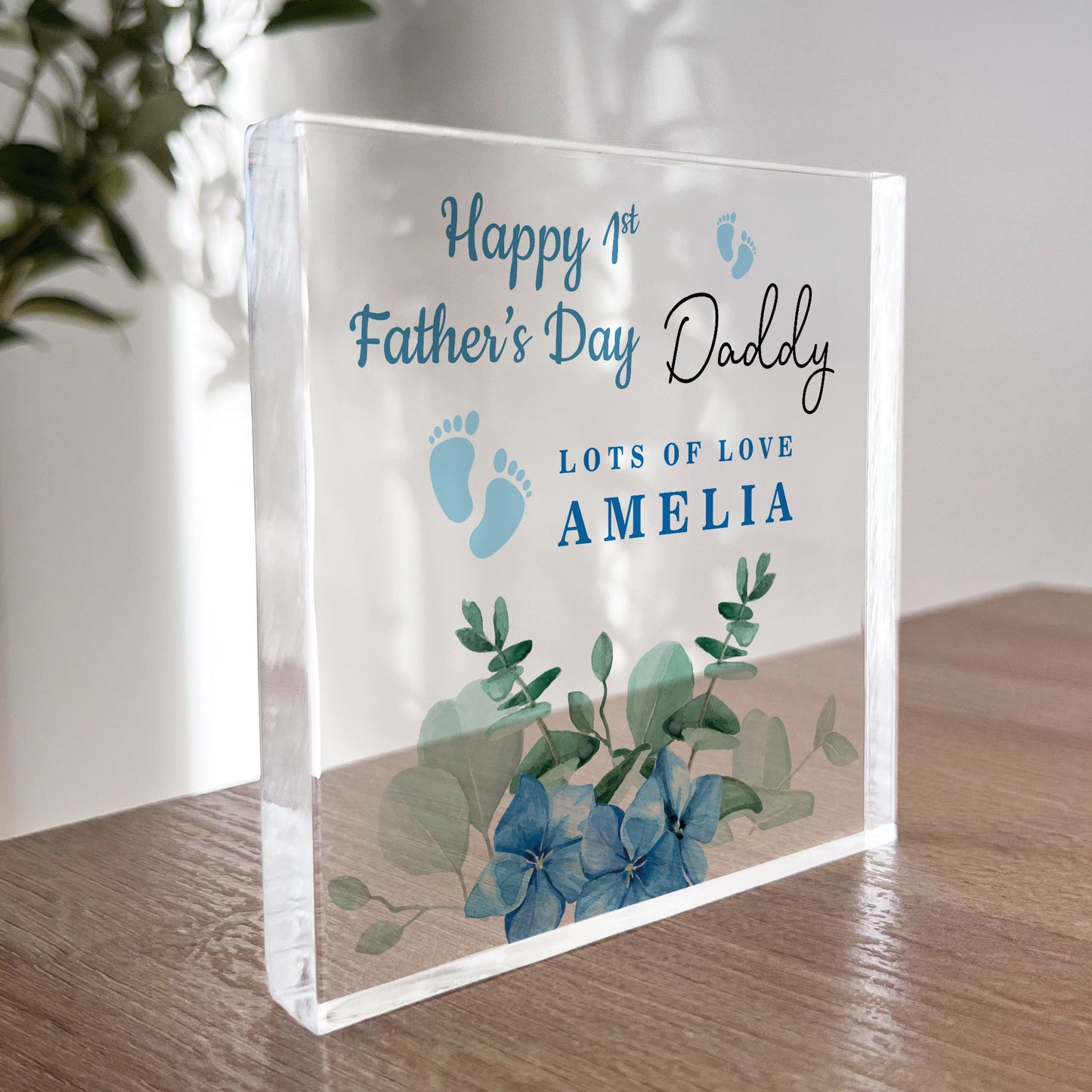 Happy 1st Fathers Day Gift For Daddy Personalised Block