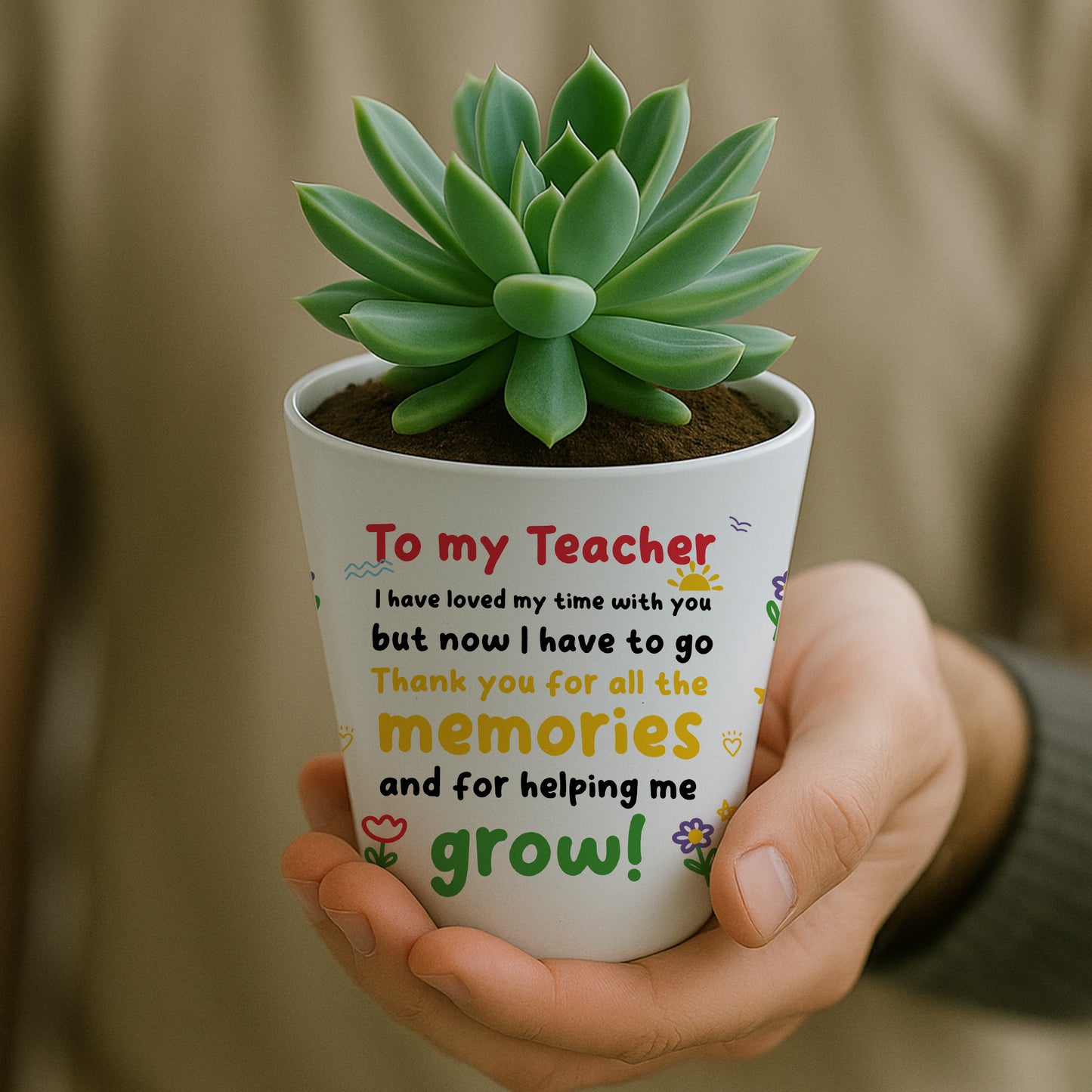 Teacher Gifts 10cm x 9cm Plant Pot Gifts for Teacher Leaving