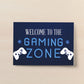GAMING ZONE Wall Art For Boys Bedroom Games Room Gamer Gift