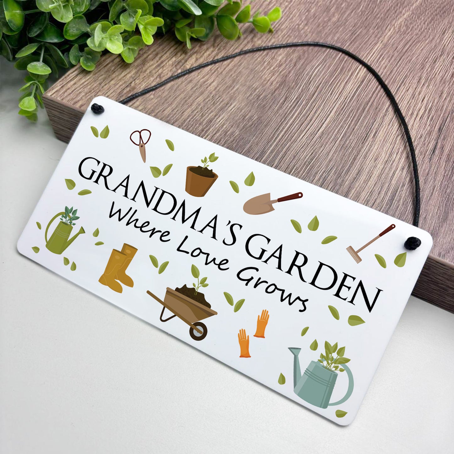 Grandmas Garden Sign For Outside Hanging Shed Plaque Yard