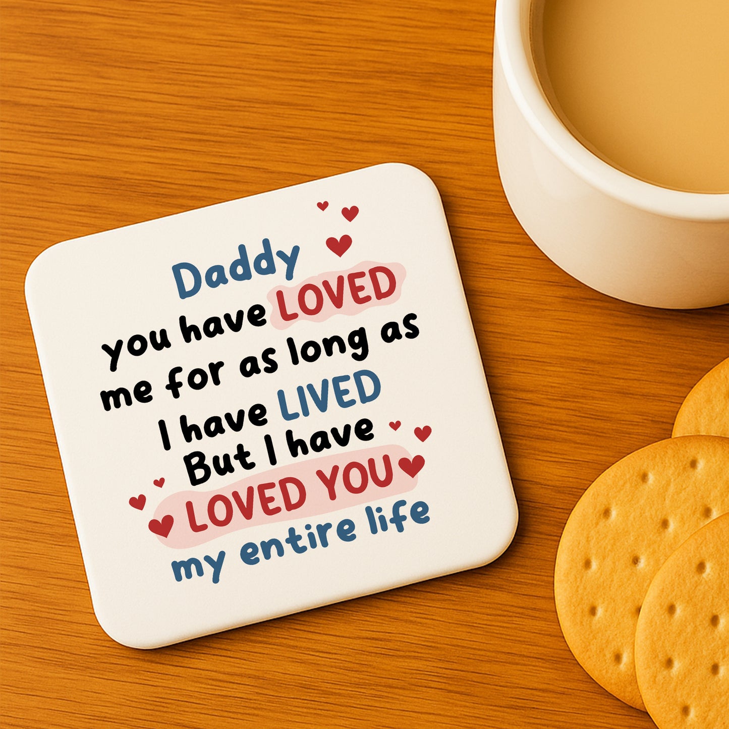 Cute Dad Gift Dad Coaster Loved You My Entire Life Dad Gifts
