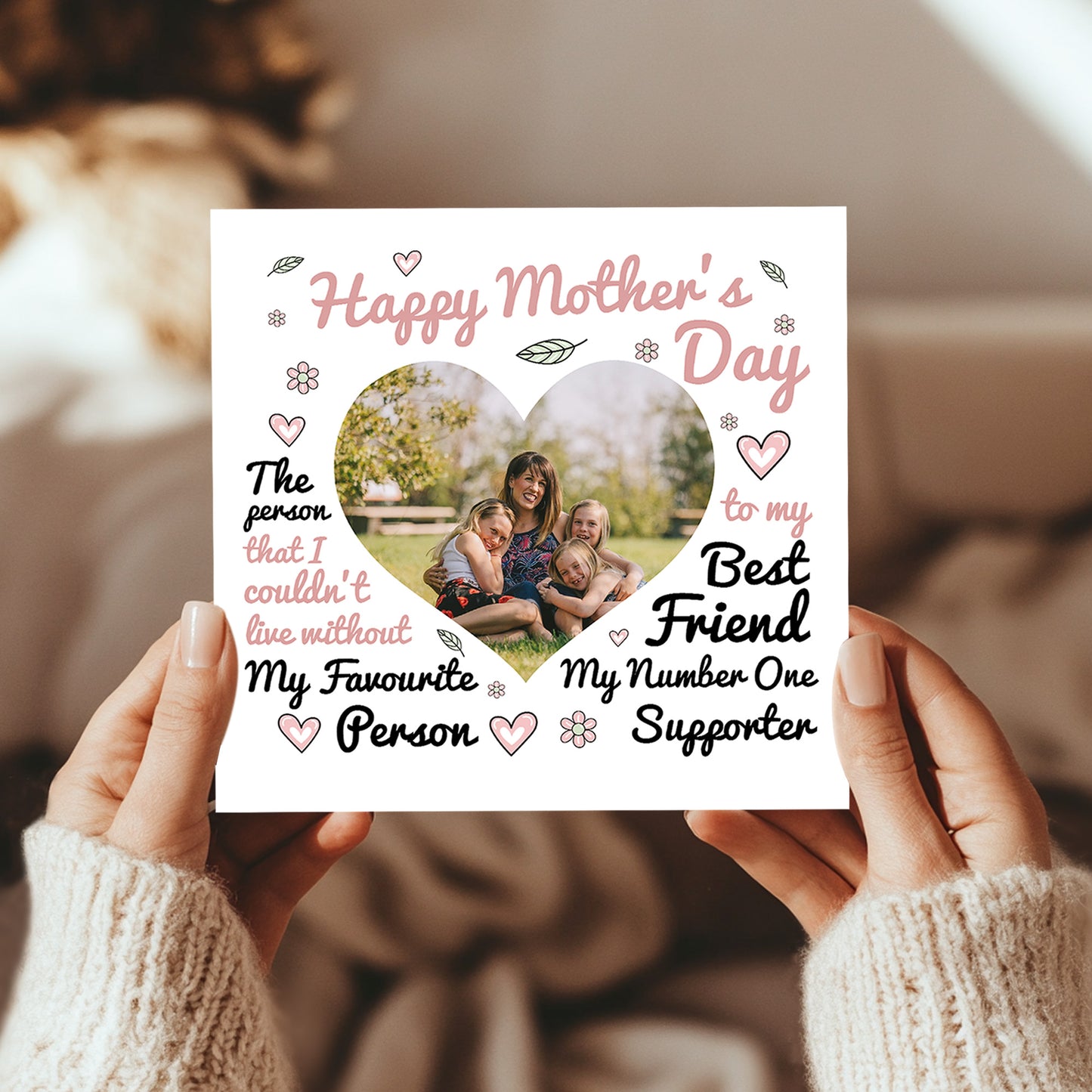 Personalised Mothers Day Card, Card With Photo, Best Friend Card