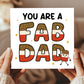 You Are A FAB DAD Card Happy Birthday Card For Dad From Daughter