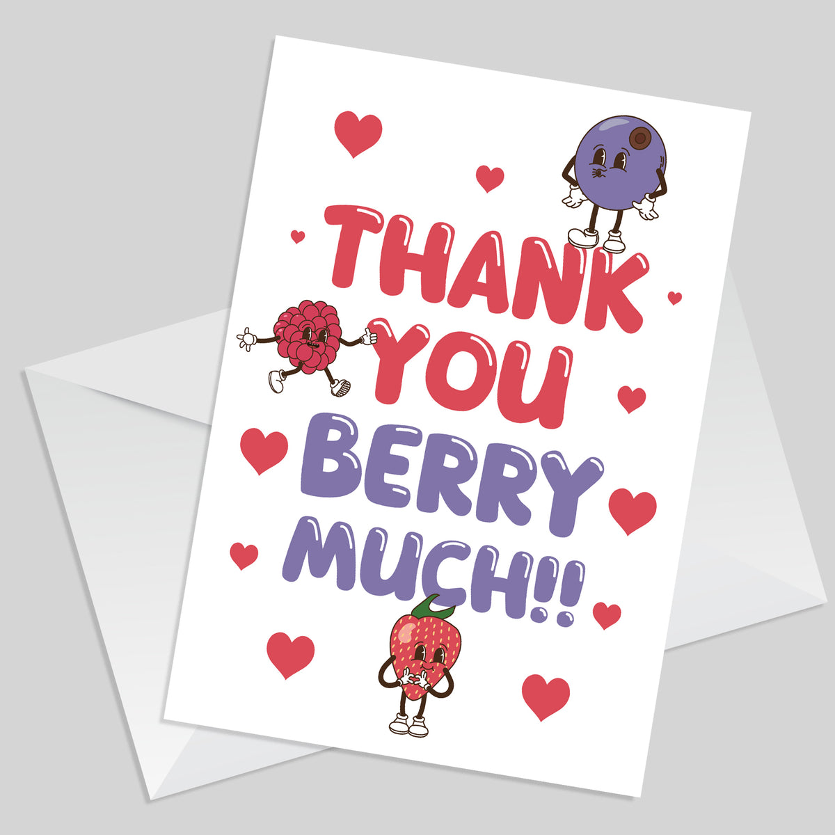 THANK YOU BERRY MUCH Card For Him Her Men Women Thank You Cards