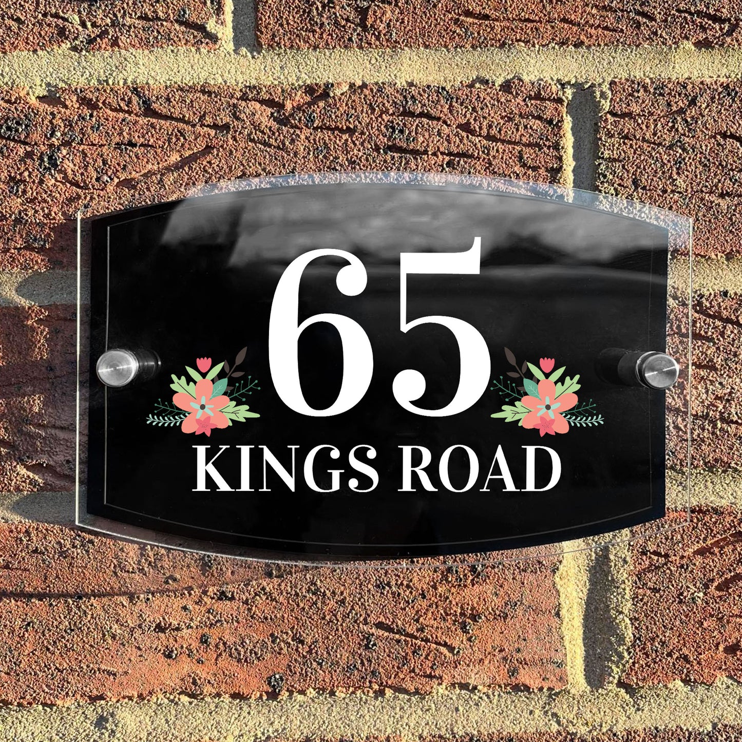 Personalised House Sign Modern Glass Effect Acrylic Door Street